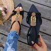 Summer women's casual and comfortable bead flat sandals
