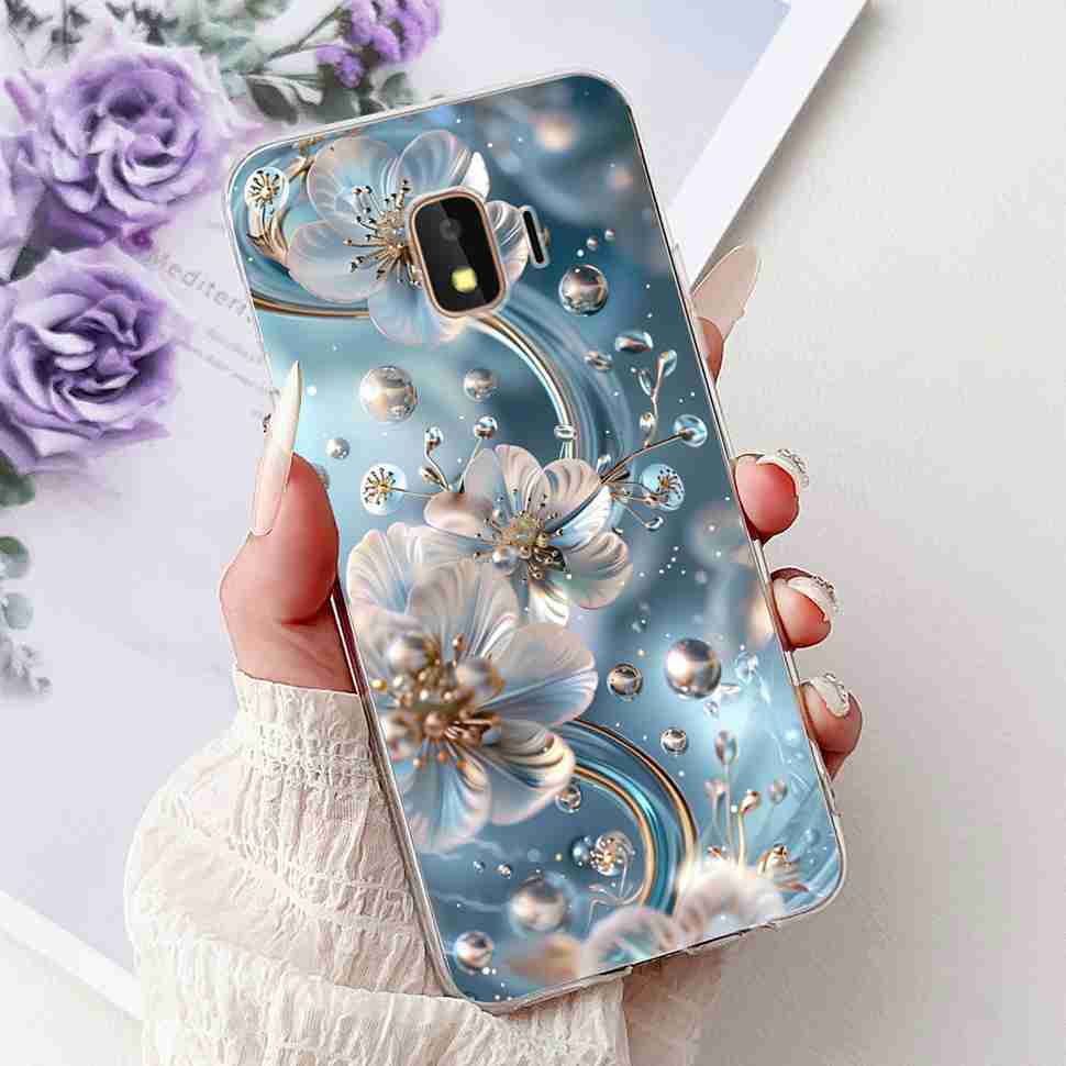 For Samsung Galaxy J2 Core 2018 Case Flower Dragon Soft Silicone TPU Back Cover For Samsung J2 Core J2 Pro 2018 Phone Cases Bags