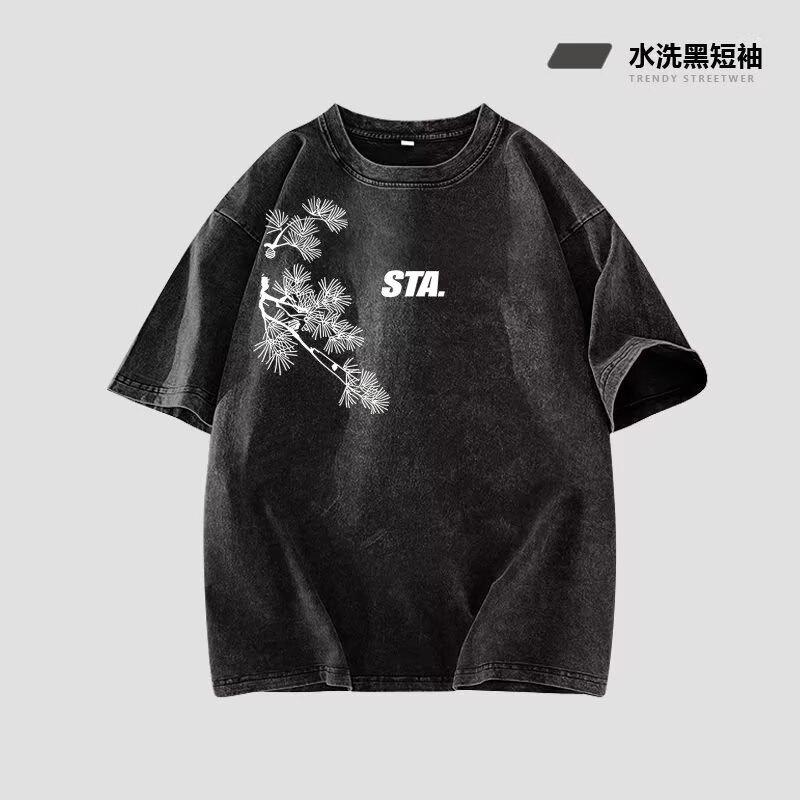 

Американский хип-хоп стиль, футболка с коротким рукавом, уличная, с цветочным принтом по всему телу, с надписями, повседневная, свободного кроя 5XL серый