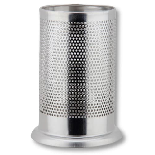 RYOHIN Lab. Stainless Steel Chopstick Holder with Drainer, Round Cutlery Stand, Holds Chopsticks, Forks, and Spoons (1 Piece) (Perforated)