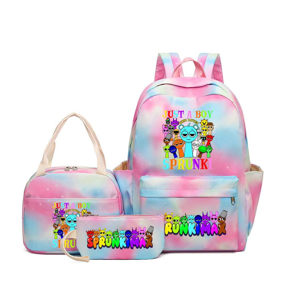 Rhythm box sprunki peripheral schoolbag boys and girls schoolbag primary school junior high school students backpack D
