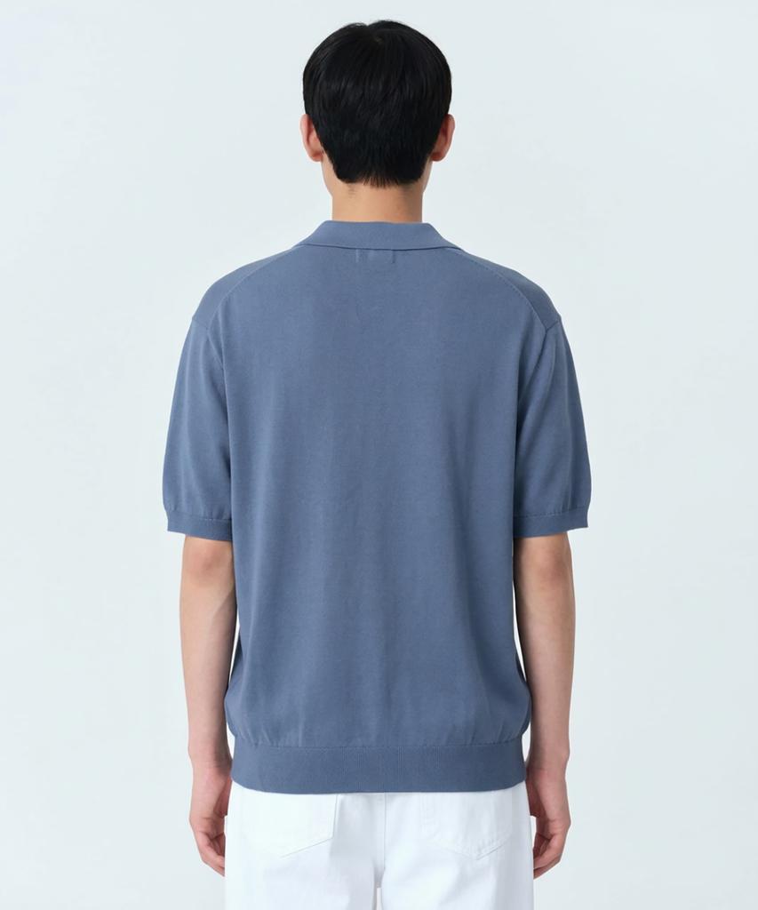 MUSINSA STANDARD Washable Supima Cotton Knitted Polo Shirt [Blue Grey]