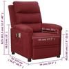VidaXL Fauteuil électrique de massage Bordeaux Tissu 3098978