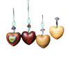 Heart-Shaped Red Sandalwood Wooden Phone Charm Keychain Ornament