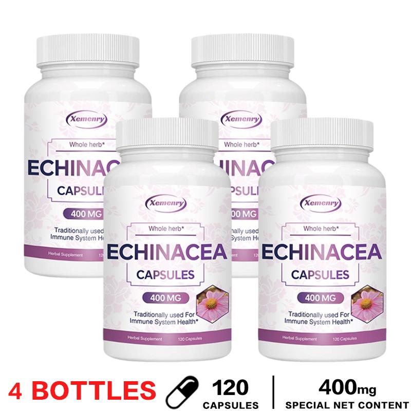 Echinacea-Kapseln, 400 mg natürliche Pflanzenextrakte, Immununterstützung, Nahrungsergänzungsmittel
