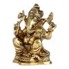 Ashtadhatu Brass Lord Ganesh Idol, Ganpati, Gajanan Murti, Golden - 6 Inch