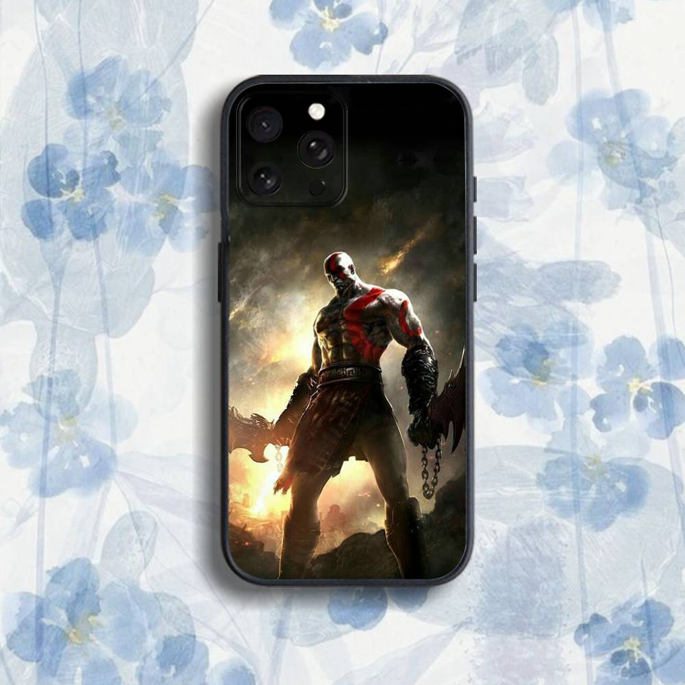 Game God of W-War Phone Case For iPhone 17,16,15,14,13,12,Pro,Max,Plus,E,SE4,Air,Mini Black Soft Box