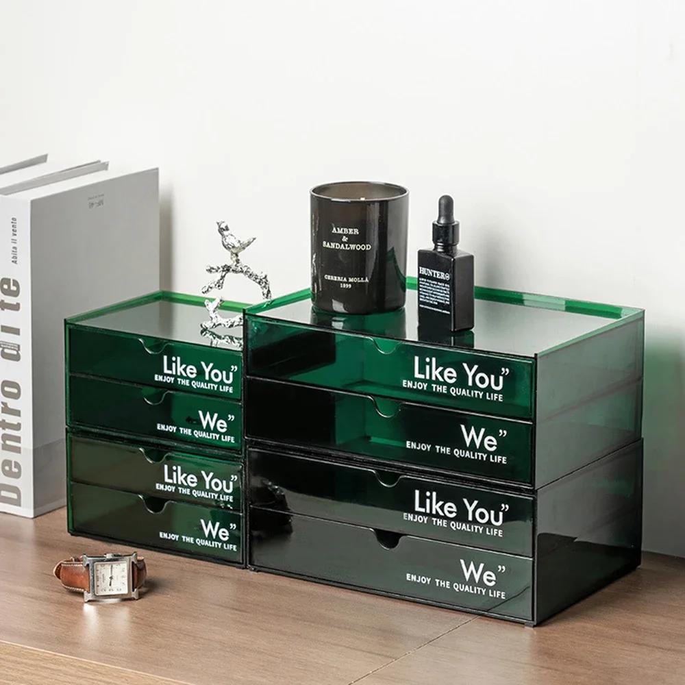 Neue Desktop Transparente Schubladen Aufbewahrungsbox Aktenaufbewahrungsbox Schlafzimmer Arbeitszimmer Übereinandergelegte Kombinationsaufbewahrungsschrank Heim Büro