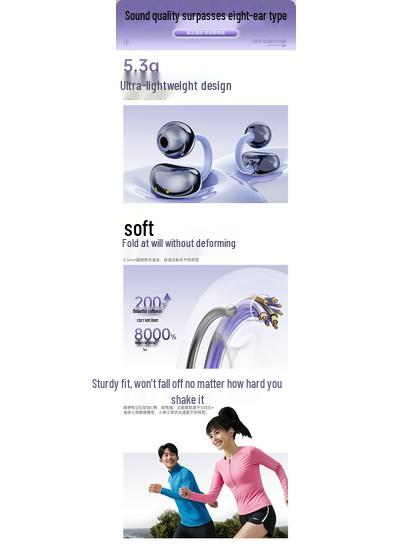 S6pro Wireless Open-Ear Bluetooth Earphones with Digital Display - Compatible with Huawei Cross-Border