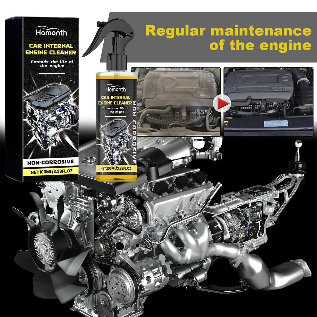 Homonth Car Engine Cleaner Powerful Engine Bay Degreaser & Mud Remover No-Disassembly Cleaning Solution 300ml with Free Sponge