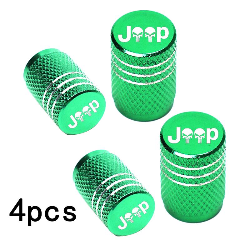 Car Wheel Tire Valve Caps Tyre Stem Covers Airdust Waterproof For Jeep Renegade Compass Wrangler Patriot Grand Cherokee Rubicon