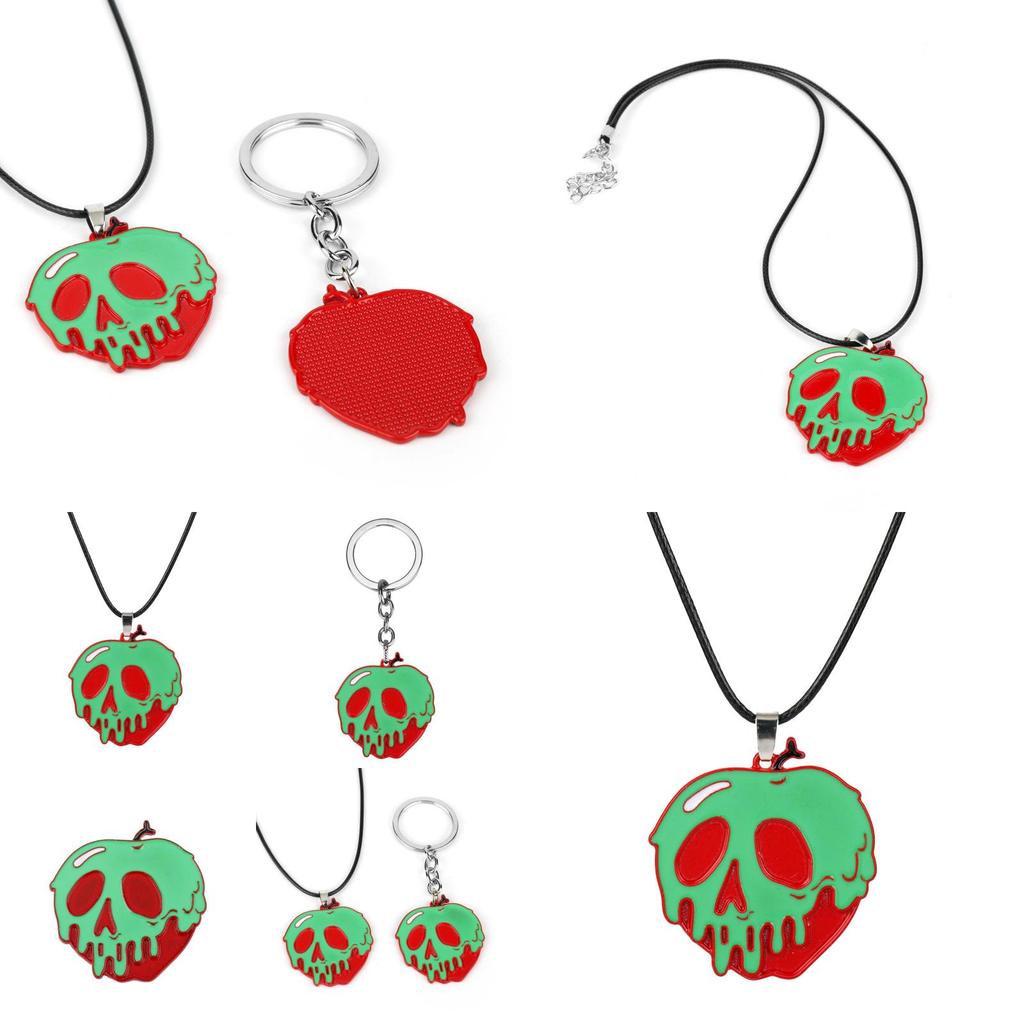 Halloween Horror Apple Pendant Necklace With Alloy Material For Costume Wear And Gift