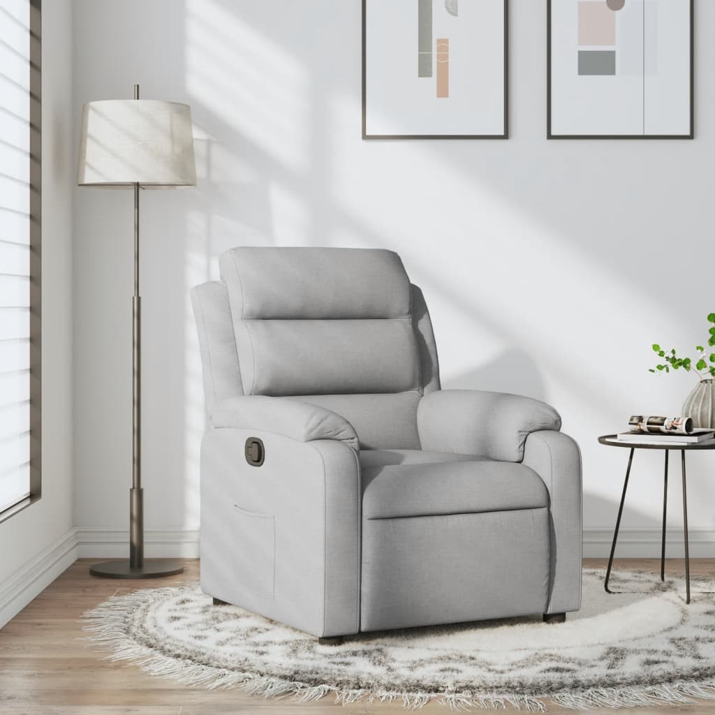 Relaxation Armchair Light Grey Fabric