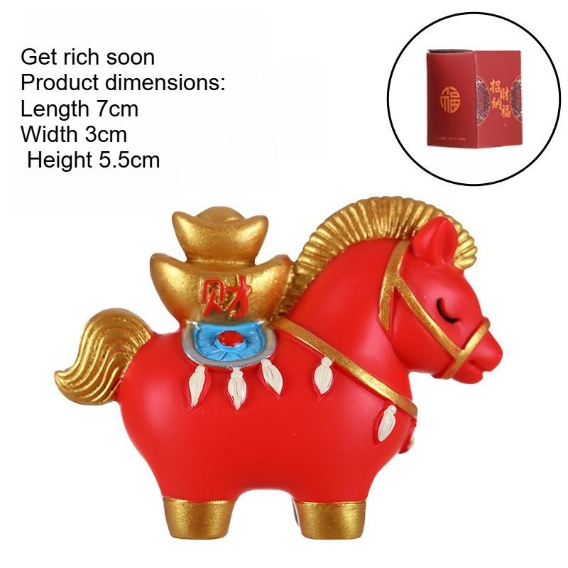 

Chinese Zodiac Ornaments China-Chic Style Makes A Fortune Right Away Decorations with Gifts for Spring Festival Household Gifts красный