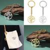 Hebrew Letter Pendant Blessing Jewish Hexagram Keyring Titanium Steel Hexagram Keychain Fashion Accessory for Bag Key