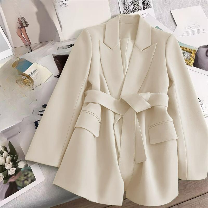 Suit Emerald Green Lace-up Suit Jacket Women's Spring Design Sense Temperament Casual Commuting