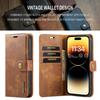 DG.Ming for IPhone 18 17 16 Pro Max 15 14Plus 12 11 13Mini Luxury 2-Folding Wallet Case Detachable Leather Magnetic Flip Cover Case