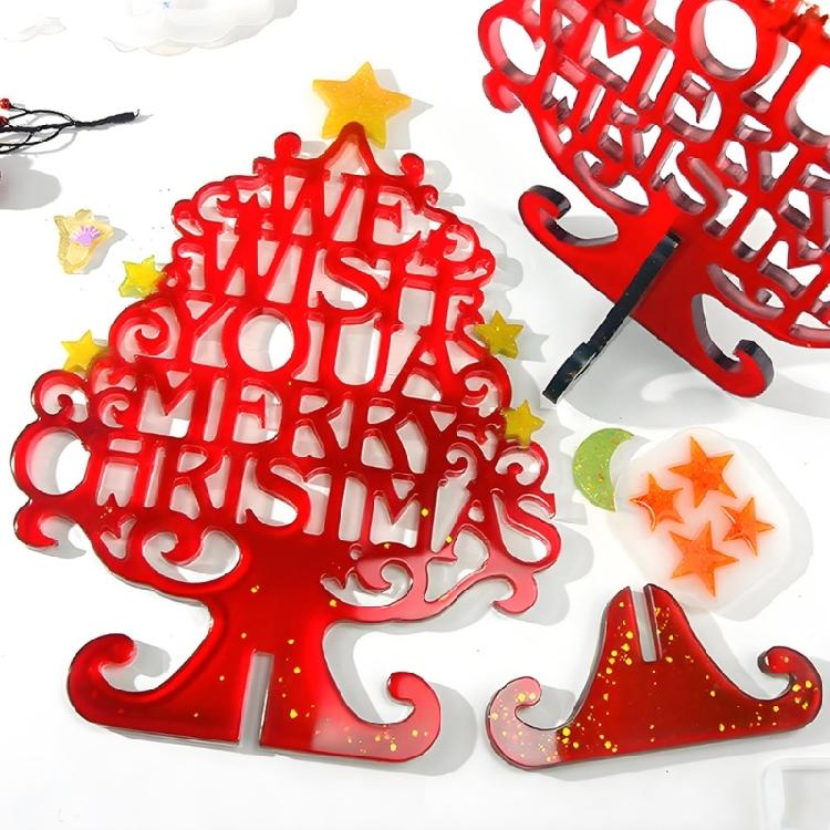 Antihaftende, leicht zu reinigende Form Weihnachtsbaum Silikontextur Perfekt zum Basteln von Figuren, Dekorationen und zur Geschenkherstellung