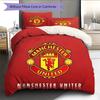 Man Utd Bedding Quilt Set Quilt Cover Pillowcase Home Decoration Birthday Gift (1 * duvet cover + 2 * pillowcase, without core)