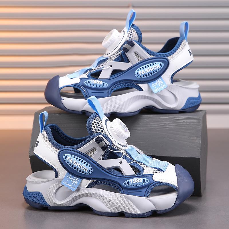 Sandals Sports Sandals Classmate Beach Sandals Summer Boys and Girls Students Outdoor Walking Casual Button Shoes