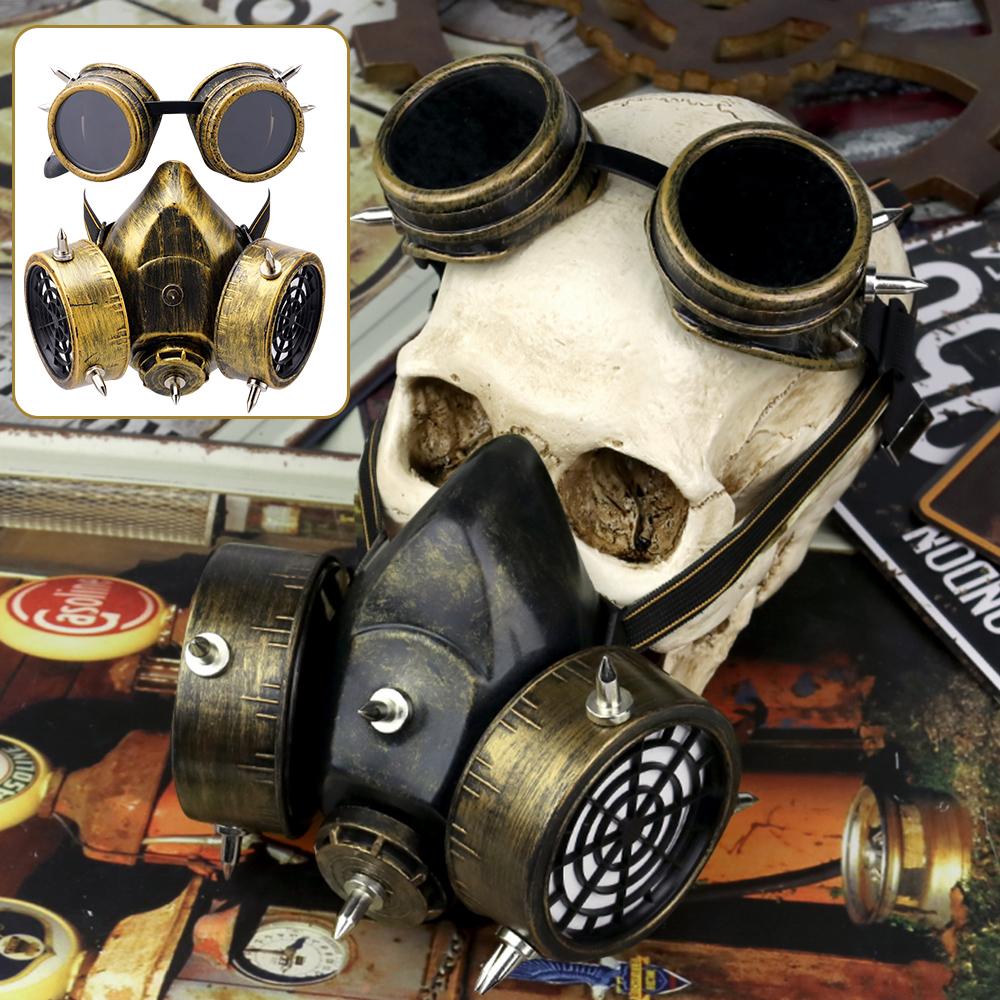 Goggles Easter Mask Halloween Steampunk Fashion Retro Rivets Gas  Cosplay Prop Carnival Party Respirator Gothic Anti-Fog Masks