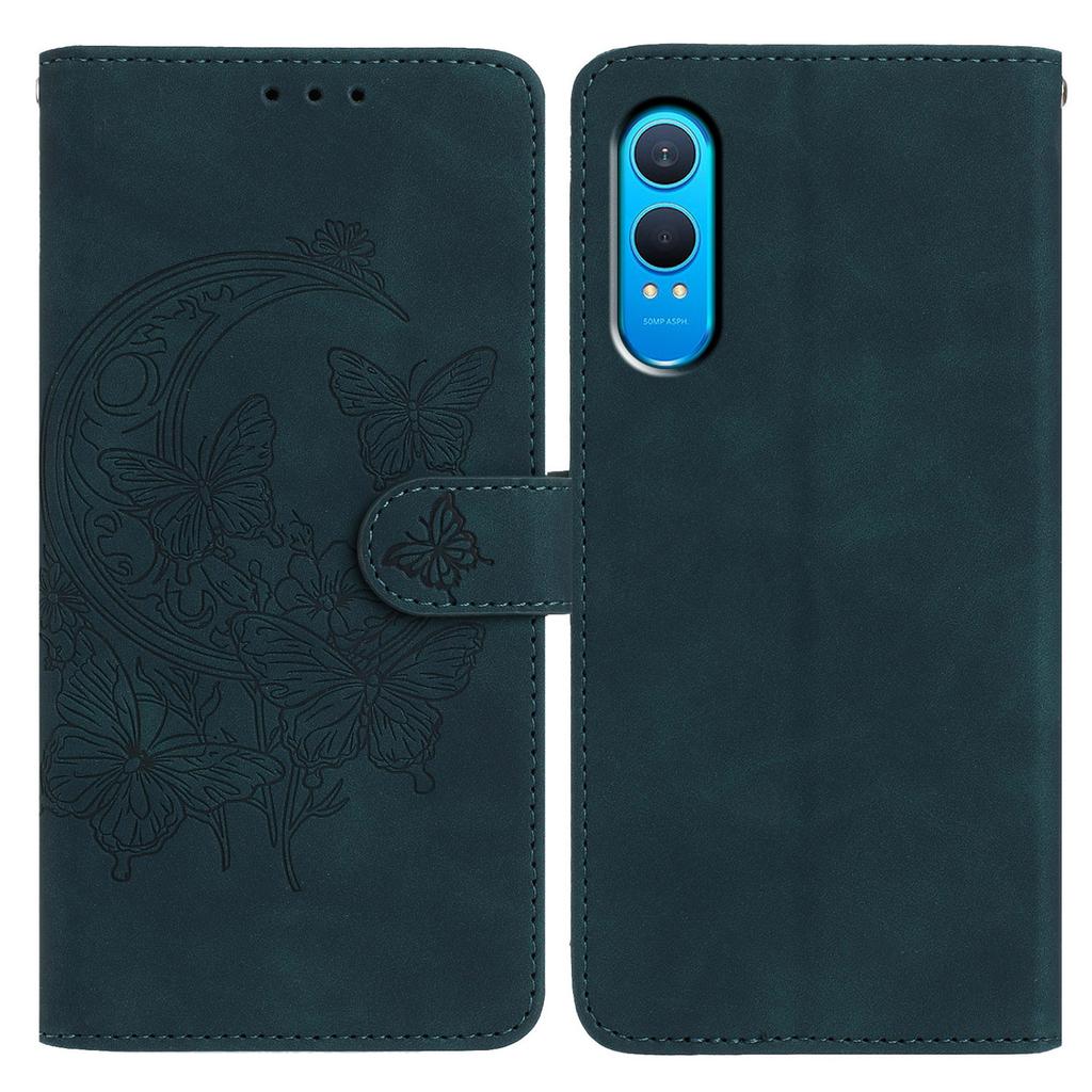 For OnePlus Nord CE4 Lite 5G Case Butterfly Flower Imprinted PU Leather Wallet Stand Phone Cover