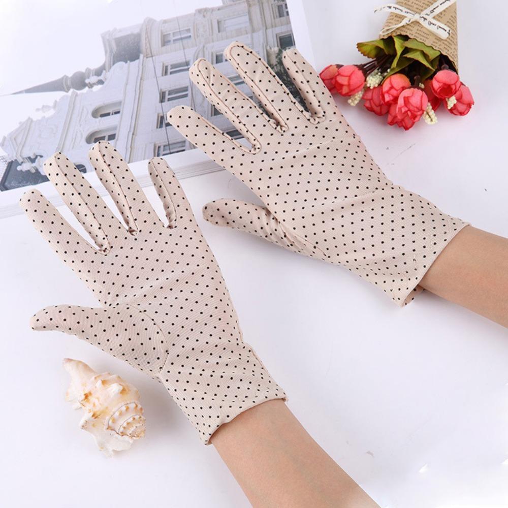 Summer Sunscreen Gloves Women Spring and Autumn Thin Electric Car Riding Etiquette Elastic Jewelry Lace UV Protection