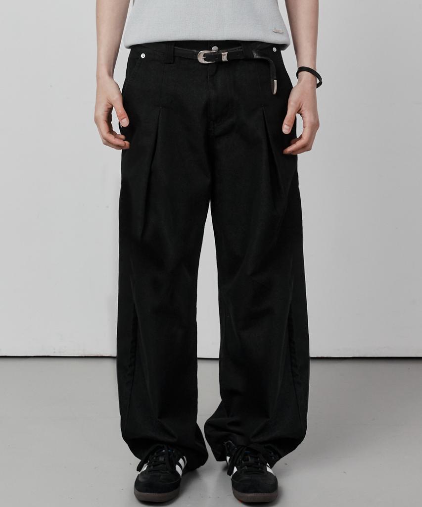 Ssei Essential Cotton Wide Twill Pants Black