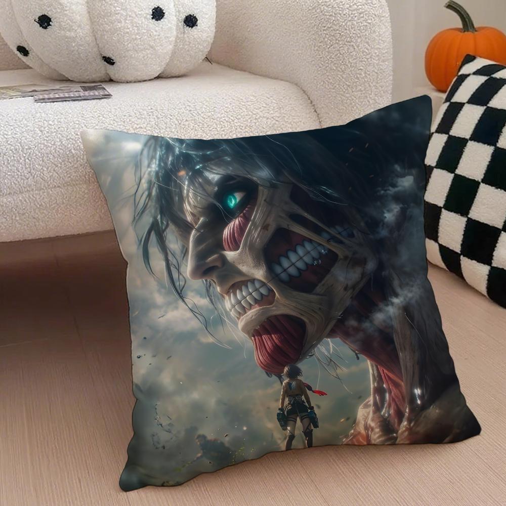AAttack on Titan Cushion Cover Linen Pillow Case Soft Breathable Protective Couch Room Decoration