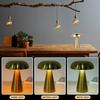 Rechargeable Metal LED Bedside Lamp Decorative Mushroom Lamp with 3 Color Dimming Suitable for Bedroom and Living Room Black