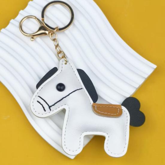Yousheng Keychain Pendant Synthetic Leather Horse Charm Keyring with Rope Vibrant Colors Key Holder Bag Accessory
