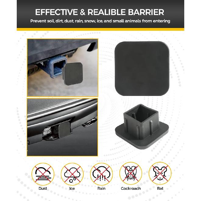 Hitch Cover,Car Accessories Trailer Hitch Covers,Tow Hitch Covers,2 Inch Receiver Hitch Cover,Rubber Heavy Duty Trailer Hitch Tube Cover