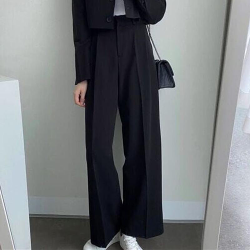 Women's Khaki Summer Suit Set: High Waist, Slimming Straight-Leg Pants, Professional Slim Fit, Versatile Temperament