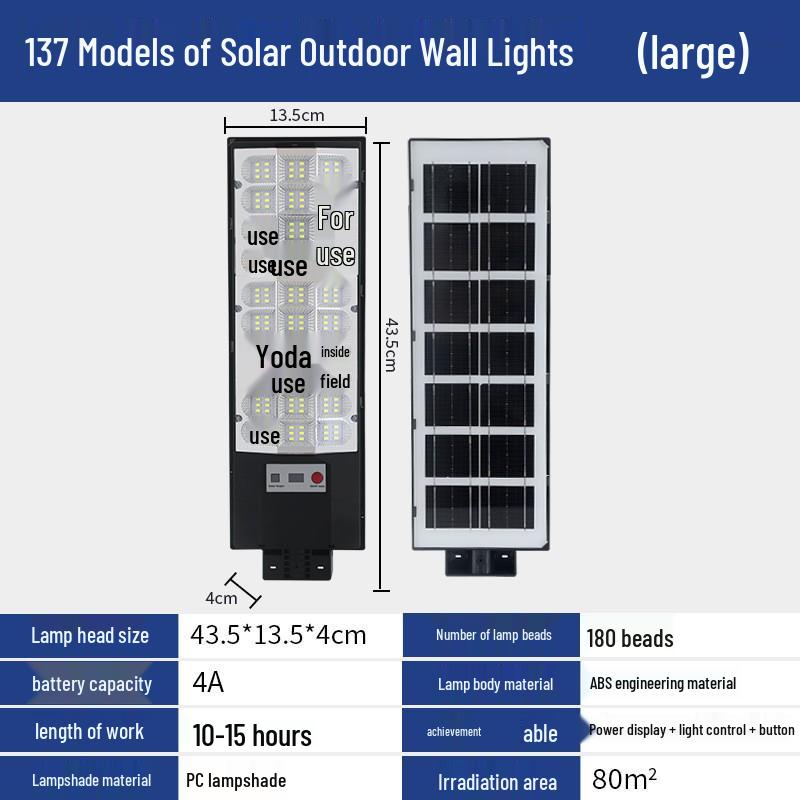 Waterproof Solar Wall Lamp with Remote Control for Outdoor or Courtyard Lighting