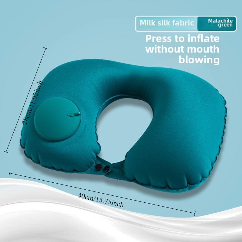 1PCS Pressurized Inflatable U-Shaped Neck Pillow for Travel Office  Outdoor Use - PVC Material Portable Cervical Support