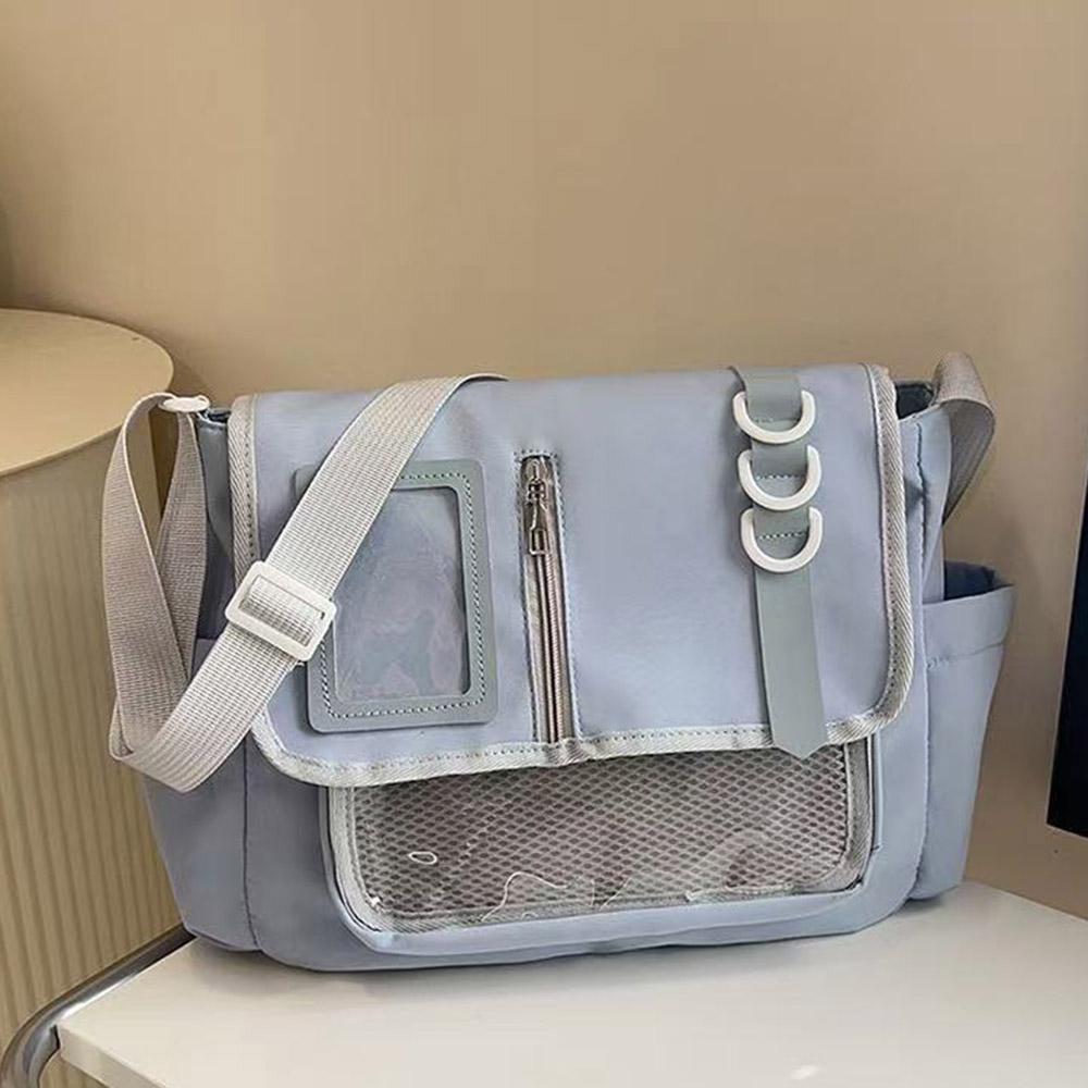 Japanese Harajuku Large Capacity Transparent Crossbody Bag Y2K Korean Style Girls School Bags DIY Badges Display Plate Itabag