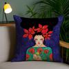 1Pc Vintage Abstract Girl Hair Flower Pillow Case Plush Fabric Soft Double Sided Print Sofa Cushion Cover Throw Pillow Covers