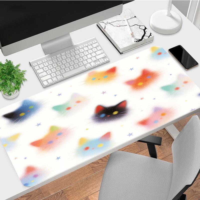 Cat Stars Xl Gaming Mouse Pad Nonslip Rubber Base Stitched Edge Waterproof Desk Mat For Pc Laptop Gamer Office Computer Accessories C927178