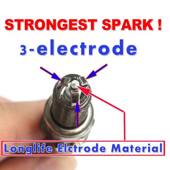 1 Stück Zündkerze 3 Elektrode A7TC A7TJC 50cc-125cc GY6 Moped Roller ATV Quads