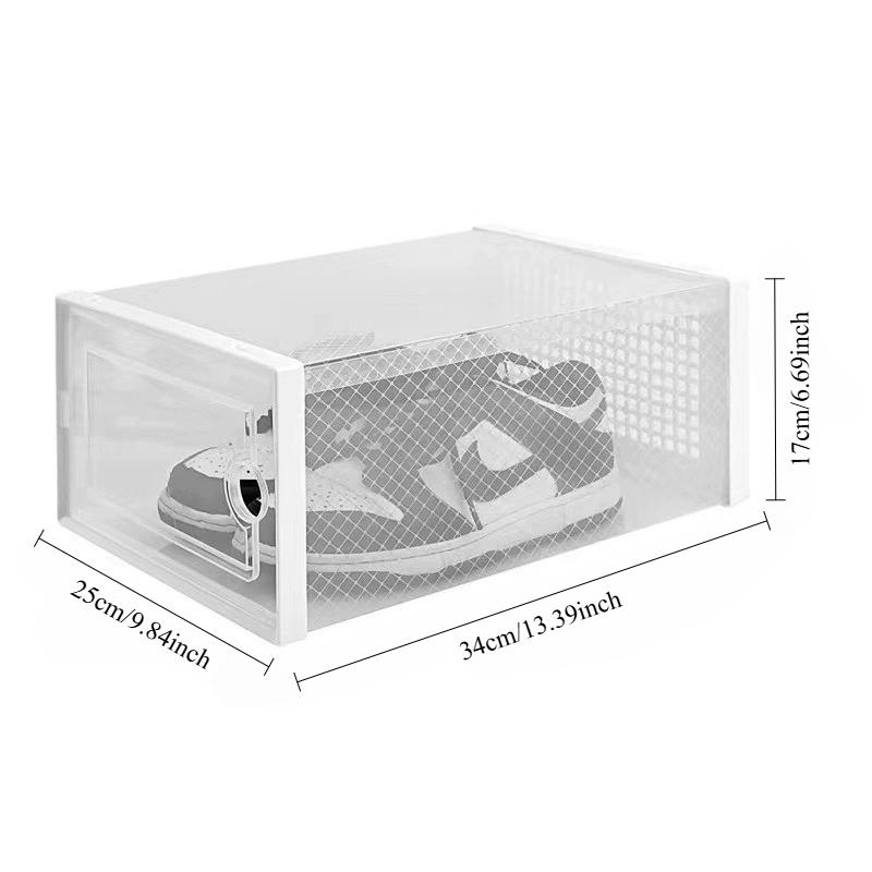 Shoe Box Organizer, Clear Stackable Plastic Storage for Sneakers, Dust-Proof Design To Keep Shoes Visible & Protected