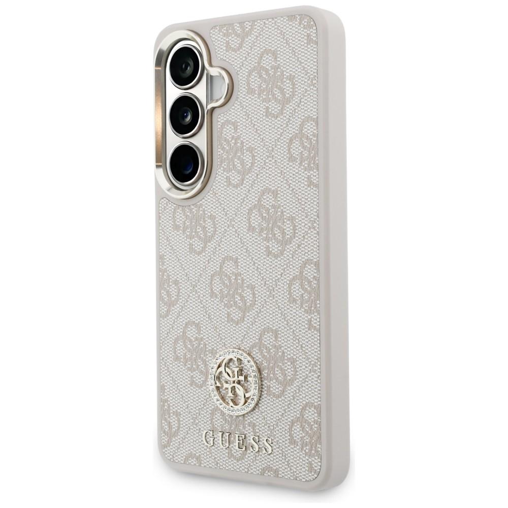 Zestaw Etui + Smycz Guess 4G Big         Rhinestone Triangle Strap Magsafe Do Samsung Galaxy S26 Różowy