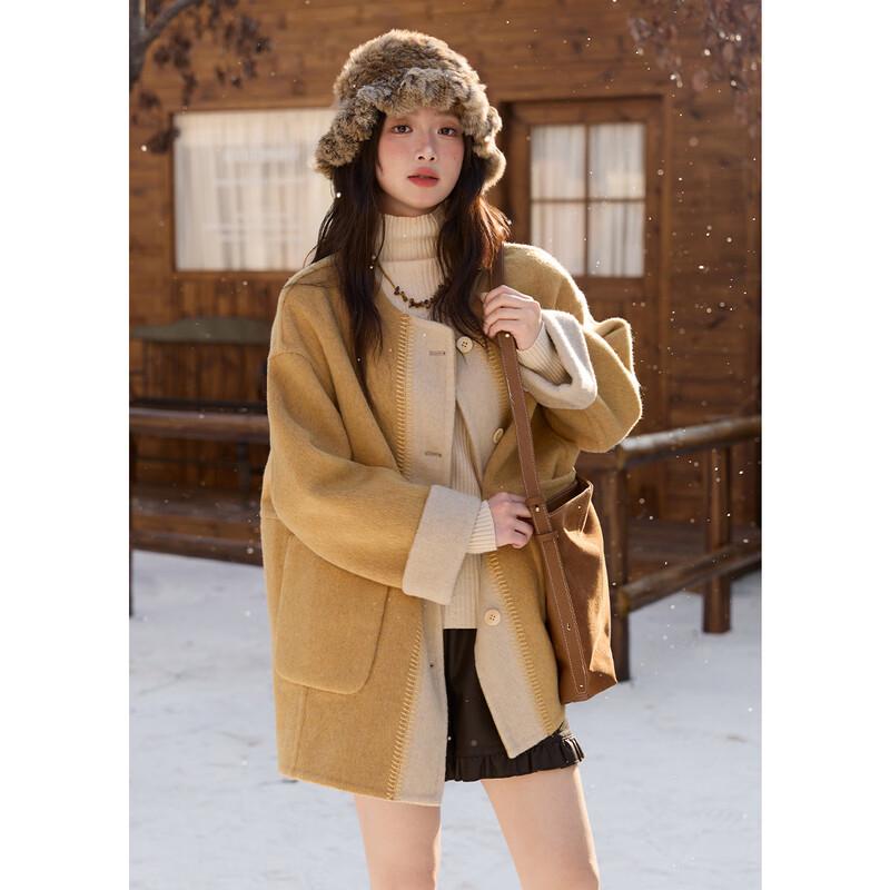 

Mishow Women s Vintage Double-Sided Wool Coat M