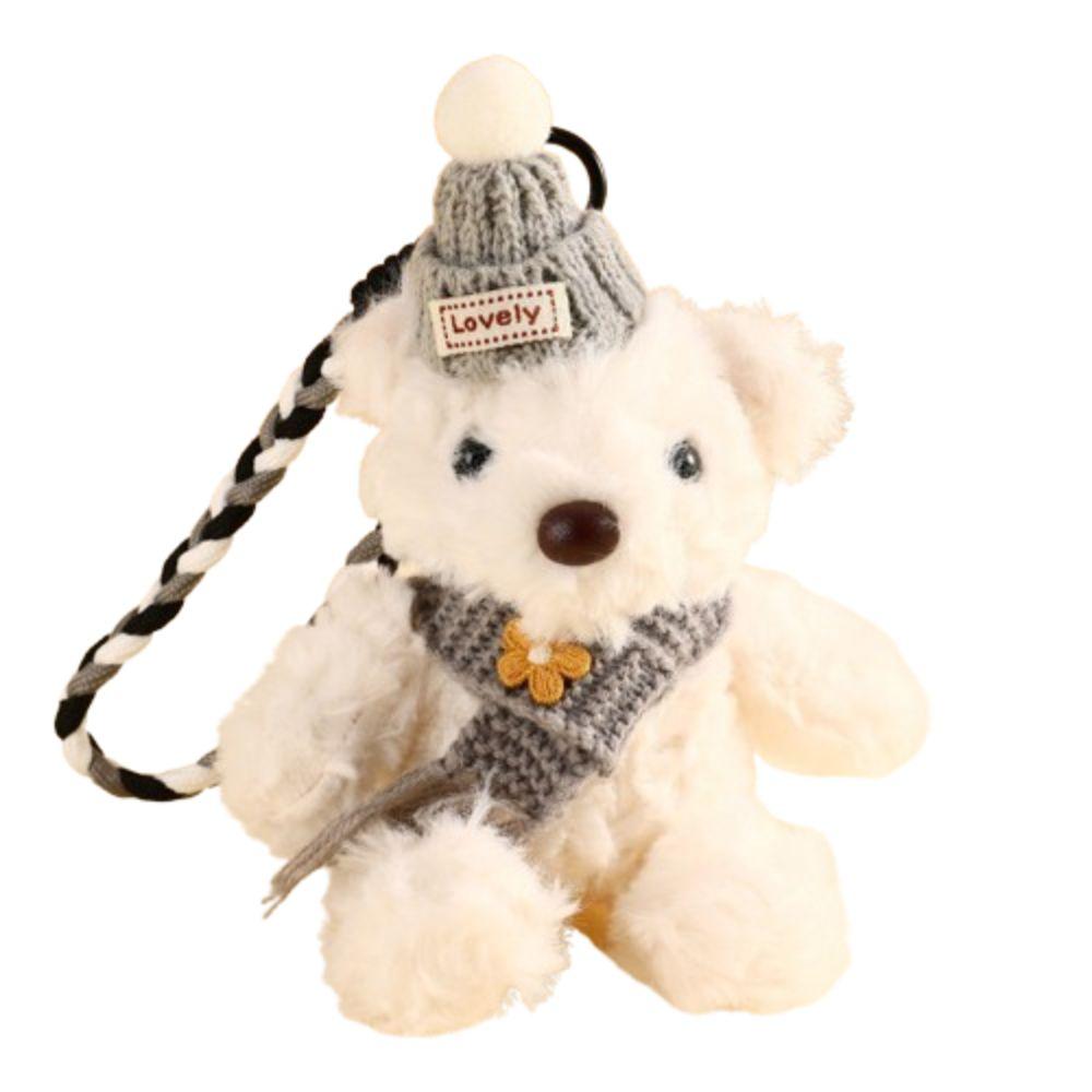 Scarf Stuffed Bear Pendant PP Cotton Bag Decoration Bib Bear Plush Key Chain  Kindergarten Gifts