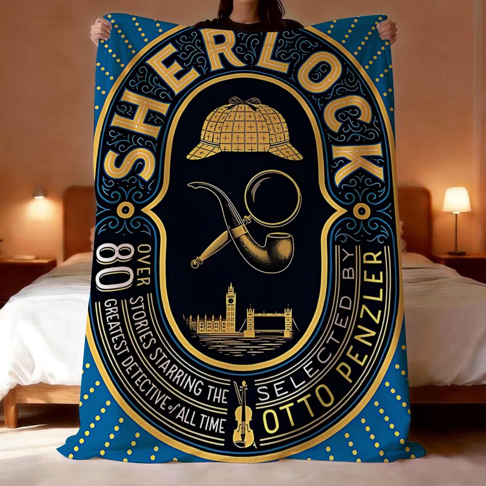 Classic TV S-Sherlock Holmes Throw Lightweight 240g Flannel Blanket Soft Skin-friendly for Summer Cooling 75X95CM