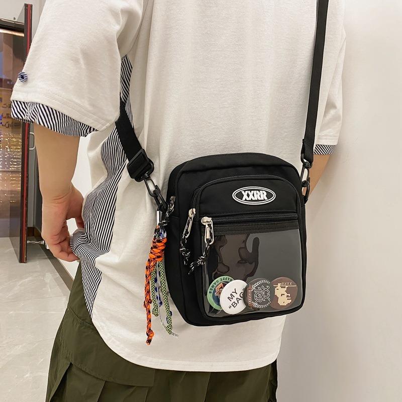 Simple couple shoulder bag new tooling style small square bag trendy messenger bag mobile phone change bag