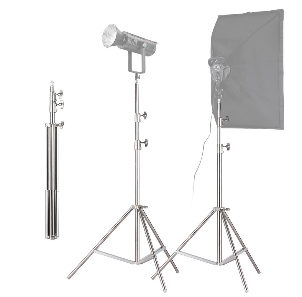 2M 79in Adjustable Metal Tripod Light Stand with 1 4in Screw Stainless Steel 2 Sections Adjustable 3kg 6.6lbs Load