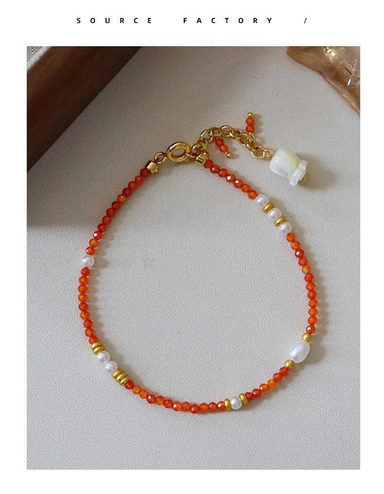 

Original Chinese-Style Freshwater Pearl & Zircon Lily of the Valley Bracelet for Women - Versatile, High-End, Simple, and Elegant.