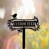 Custom Garden Sign with Stake,Metal Bird Garden Sign,Personalized Garden Stake,Yard Sign,Yard Decor,Gardener Name Sign