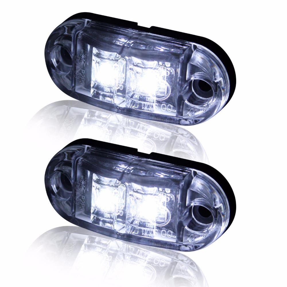 2PCS 12V 24V LED Side Marker Lights Warning Tail Light Auto Car External Lights Trailer Truck Lorry Yellow Orange White Red