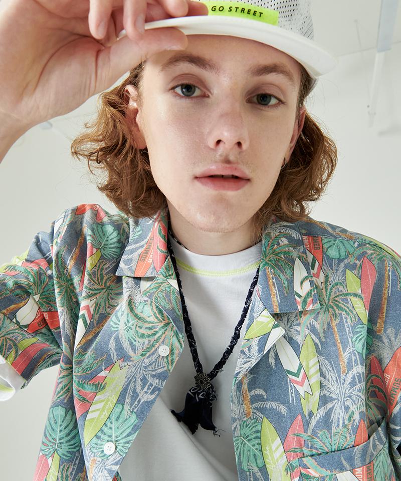 Ghost Street Surfboard Hawaiian Open Collar Shirt Green L